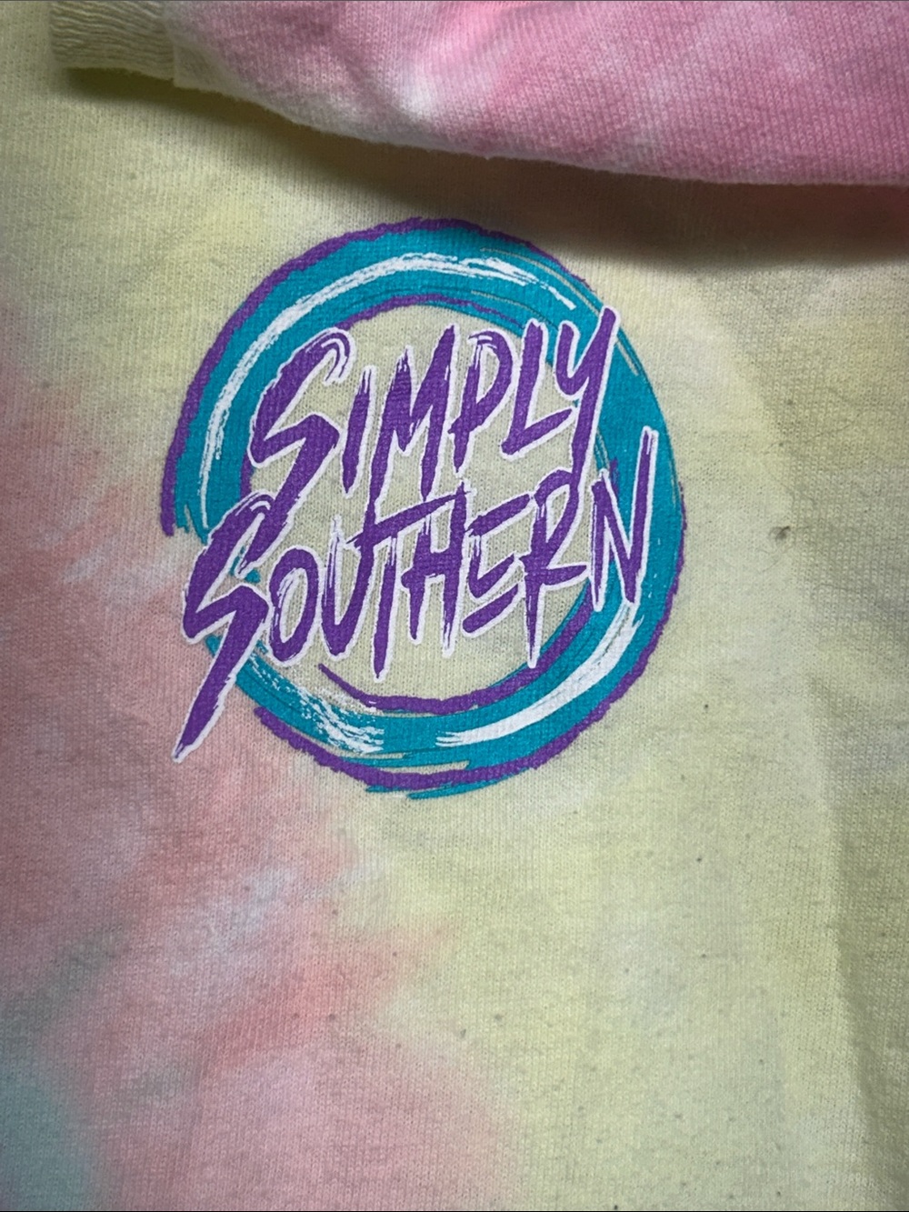 Simply Southern Pastel Tie-Dye Spiral Long Sleeve Tee - Pink, Yellow, Blue, Mint - Picture 3 of 4